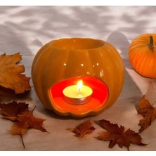 Bal Kabağı Modeli Turuncu Seramik Buhurdanlık 1 Adet Teagligt Mum Hediyeli