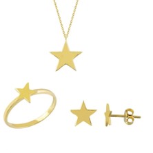 14 Ayar Altın Yıldızlı Üçlü Set