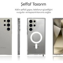 Samsung Galaxy S23 Ultra Magsafe Özellikli Şeffaf Renkli Koruyucu Kılıf