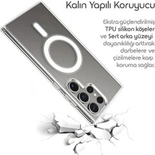 Samsung Galaxy S23 Ultra Magsafe Özellikli Şeffaf Renkli Koruyucu Kılıf