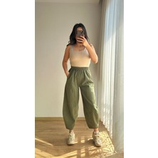 Gabardin Balon Paça Pantolon