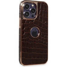 Newface  Apple iPhone 14 Pro Max Kılıf Snake Kapak - Kahverengi Zngzr