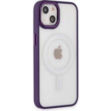Newface  Apple iPhone 15 Kılıf Room Magneticsafe Silikon - Derin Mor Zngzr