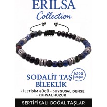 Sertifikalı Fasetli Aaa+ Terahertz ve Sodalit Taşı Bileklik – Ince Model Zihinsel Berraklık