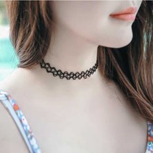 2 Adet Siyah Choker Tasma Tattoo Kolye