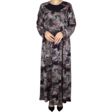 Ece Giyim Kadın Desenli Kulplu Büyük Beden Anne Elbise