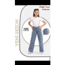 Kız Çocuk  Kot Pantolon Bol Paça