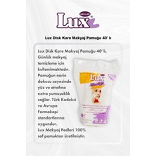 Lux 40'lı Disk Kare Makyaj Pamuğu Tüm Ciltler İçin Beyaz Narin Doku Özelliği