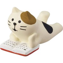 Kitap Okuyan Kedi Mini Figür