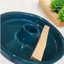 Seramik Palo Santo Tütsülük Petrol Mavisi 14X14CM