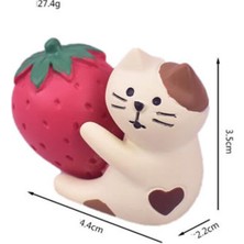Çilekli Kedi Mini Figür