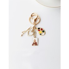 Mona Lisa Metal Charm Anahtarlık