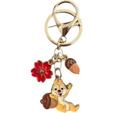 Sevimli Sincap Metal Charm Anahtarlık