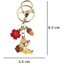 Sevimli Sincap Metal Charm Anahtarlık