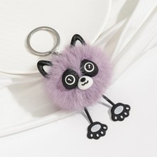 Peluş Rakun Anahtarlık - Lila