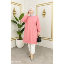 Kadın Inci Detaylı Uzun Sweatshirt Tunik