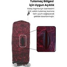 Esnek Likralı Yıkanabilir Dayanıklı Valiz Kılıfı Koruyucu Büyük Orta Küçük Boy Mermer Desen