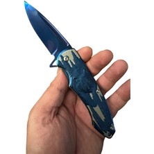 Mavi Gold Kurt Kabartmalı Çelik Çakı