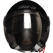 Free-M FR-612 Black Açık Motosiklet Kaskı
