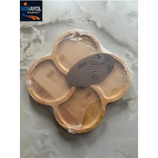 Home 4 Bölmeli Bambu Çerezlik ve Sunumluk