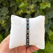 Hematit Bileklik - Lotus Bright Grey Mix Bileklik - Tasarım Bileklik Özel Kesim Ayarlanabilir