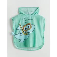 Lcw Baby  Köpek Balığı Baskılı Erkek Bebek Panço Havlu  (S5)