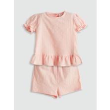 Lcw Baby  Bisiklet Yaka Kız Bebek Bluz ve Şort 2'li  (S5)