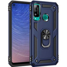 Spia Huawei P40 Lite E Mavi Panther Yüzüklü Silikon Orijinal Esnek Ince Geliştirilmiş Dayanıklı Darbe Karşıtı Koruyucu Yeni Nesil Tasarım (Huawei P40 Lite E, Mavi)
