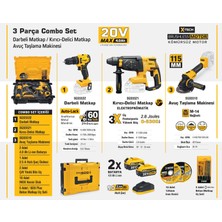 SGS5450 20 Volt 4 Amper Akülü Vidalama Matkap - Kırıcı Delici - Avuç Taşlama Combo Set 3 Parça