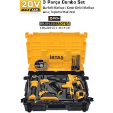 SGS5450 20 Volt 4 Amper Akülü Vidalama Matkap - Kırıcı Delici - Avuç Taşlama Combo Set 3 Parça
