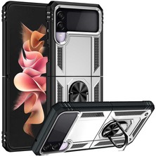 Spia Samsung Galaxy Z Flip 3 Kılıf Gri Panther Yüzüklü Silikon Orijinal Esnek Ince Geliştirilmiş Dayanıklı Darbe Karşıtı Koruyucu Yeni Nesil Tasarım (Samsung Galaxy Z Flip 3, Gri)