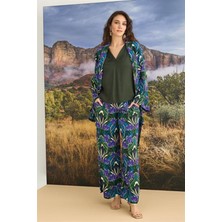 36136 Monamise Kadın Çiçek Desenli 3'lü Pijama Takımı