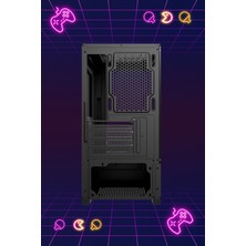 Vesta Siyah 400W Psu 5x Raınbow Fanlı Oyuncu Kasası Mikroatx -Boş Kasa