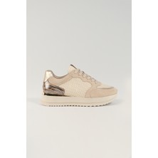 Lavinia Bej Desenli Deri Kadın Sneakers,  Deri, Günlük Ayakkabı, Spor Ayakkabı 25081