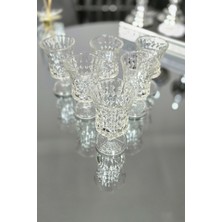 Yaren Style 6'lı Kristal Desenli Premum Kahve Yanı Su Bardağı 105ML