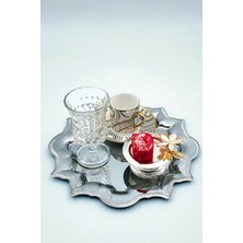 Yaren Style 6'lı Kristal Desenli Premum Kahve Yanı Su Bardağı 105ML