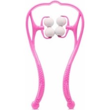 Boyun Bacak Ayak Bel Masaj Aleti Çok Fonksiyonlu Manuel 4 Tekerlekli - Pembe