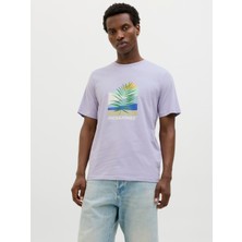 Jack Jones Jjbarbados Tee Ss Crew Neck Erkek Mor Tshirt 12269416-19