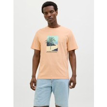 Jack Jones Jjbarbados Tee Ss Crew Neck Erkek Turuncu Tshirt 12269416-23