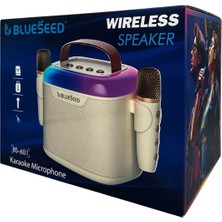 Bluetooth Karaoke Hoparlör Seti – 2 Kablosuz Mikrofonlu | RGB Işıklı | Surround Ses Sistemi | FM Radyo | Taşınabilir | USB / microSD / AUX Girişli | Şarjlı Bataryalı Kablosuz Müzik Kutusu