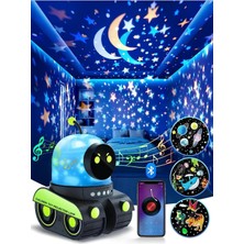 Çocuklar Için Eğitici ve Eğlenceli Robot Temali Projektör Gece Lambası 21 Filmli