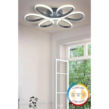 Mediterian Şık Füme LED Tavana Aydınlatma, 3 Renkli Işık, Modern ve Fonksiyonel Tasarım