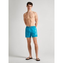 Pepe Jeans Koyu Mavi Erkek Şort Mayo PMB10393 557 Logo Swımshort