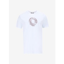 People By Fabrika Bisiklet Yaka Baskılı Beyaz Erkek T-Shirt PBF5SM-TST 9545
