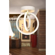 Mediterian Modern beyaz metal LED tavan avizesi, zarif tasarım, enerji tasarruflu, tekli model