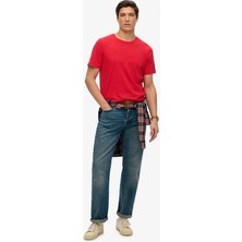 Superdry Bisiklet Yaka Kırmızı Erkek T-Shirt M1012140A-F7L_CLASSIC Essentıal Tee