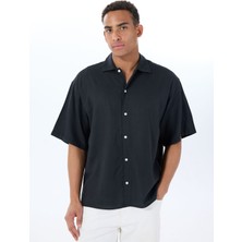 Jack & Jones Geniş Fit Siyah Erkek Gömlek 12271066_JORPAROS Oversızed Shırt S