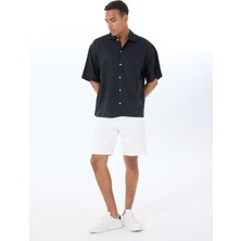 Jack & Jones Geniş Fit Siyah Erkek Gömlek 12271066_JORPAROS Oversızed Shırt S