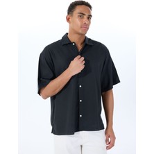 Jack & Jones Geniş Fit Siyah Erkek Gömlek 12271066_JORPAROS Oversızed Shırt S