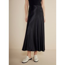 Brooks Brothers Normal Bel Siyah Kadın Midi Etek BBSS25FSK005